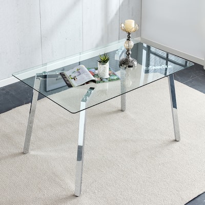 Modern Rectangular Glass Dining Table Office Table - as picture & description