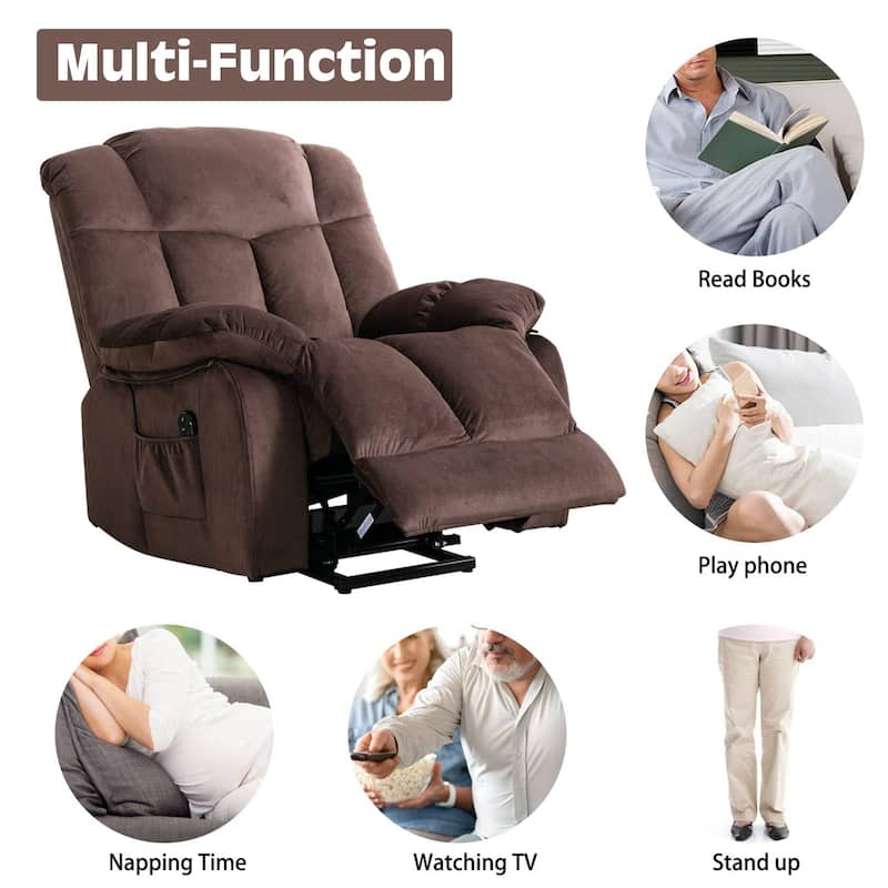 Power Lift Recliner Chair for Elderly, Heavy Duty & Safety Motion Reclining Mechanism-Fabric Sofa Living Room Chair