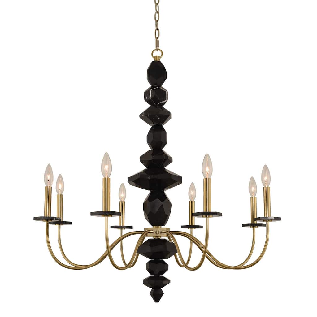 Allegri 031551 Piedra 8 Light 34" Wide Taper Candle Style Chandelier