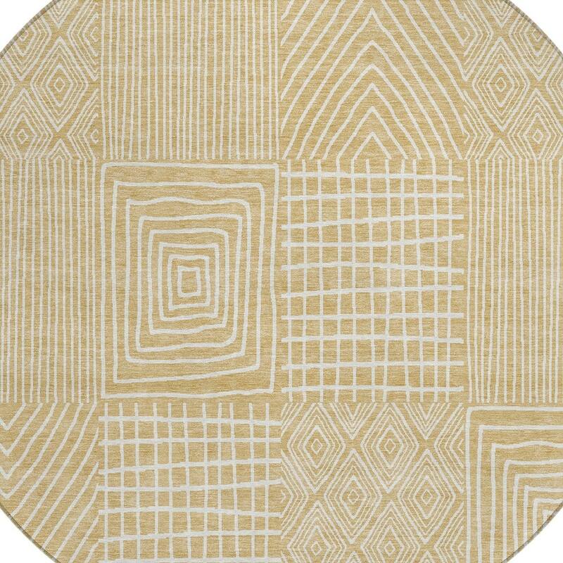 HomeRoots Geometric Transitional Rectangle Outdoor Rug