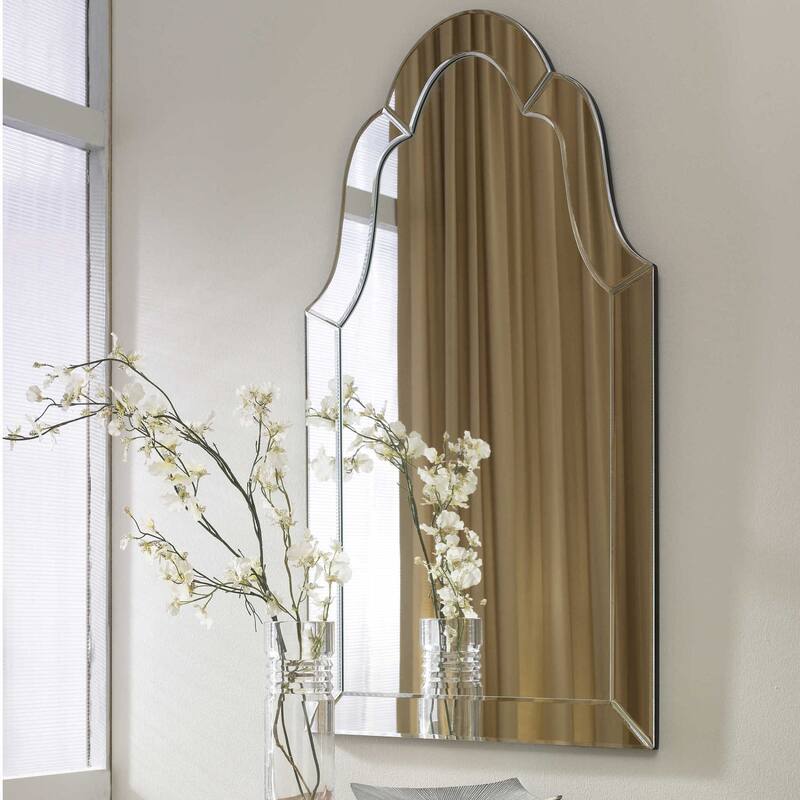 Uttermost Hovan 44" X 21" Arched Style Frameless Wall Mirror