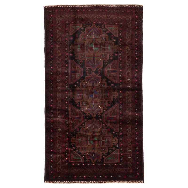 ECARPETGALLERY Hand-knotted Teimani Black, Brown Wool Rug - 3'8 x 6'8