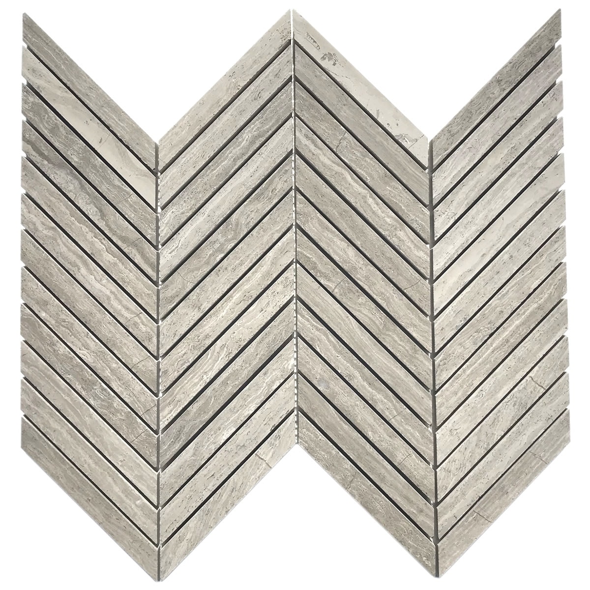 Slatewood Marble 0.8" x 4.75" Chevron Honed Mosaic Tile