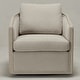 preview thumbnail 142 of 165, KINWELL 31"W Oak Frame Upholstered Swivel Barrel Armchair