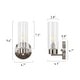preview thumbnail 3 of 26, LNC Modern Farmhouse Clear Glass Wall Sconce Black Gold Silver Bathroom Vanity Lighting - W 4.7" x H 9.6" x D 4.5" Satin Nickel