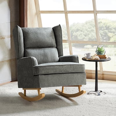 Antolin Modern Rocking Chair with Upholstery Removable Cushions by HULALA HOME