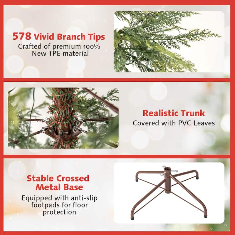 Costway 6.5/7.5 FT Pre-Lit Artificial Christmas Tree with 578 Branch - See Details