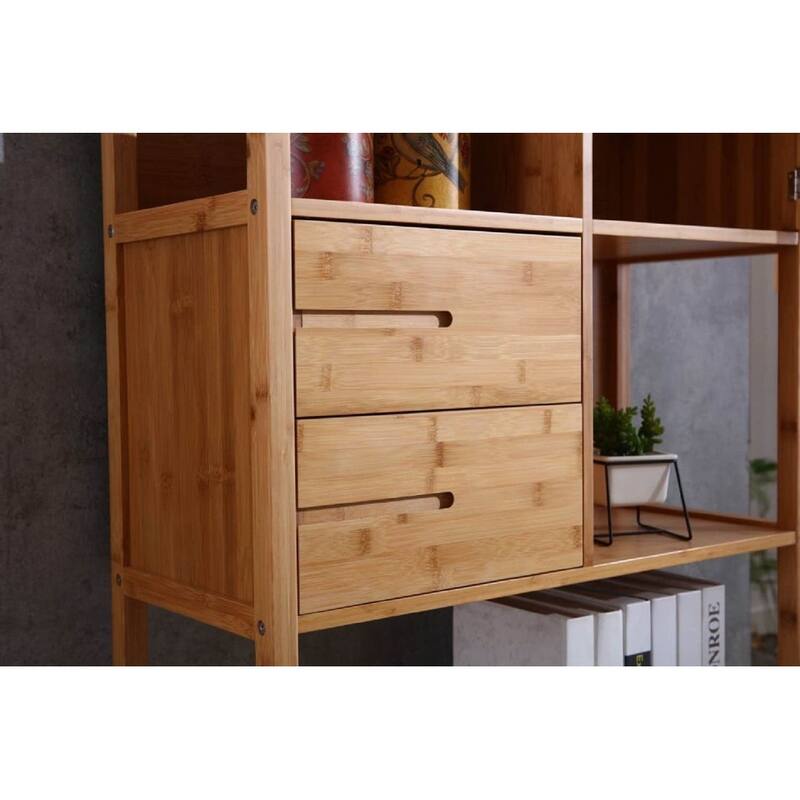 Selma Bamboo Bookcase Right Facing Spindle Cabinet