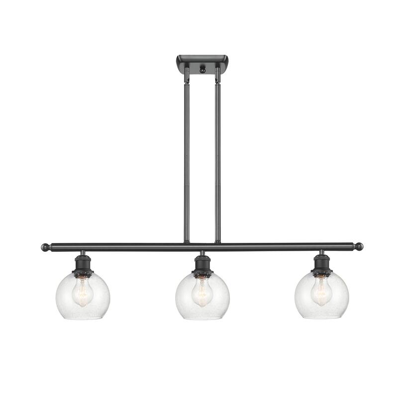 Innovations Lighting Athens 3 Light 36" Island Light - 6" Shade - Seedy/Matte Black