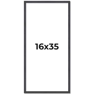 16x35 Frame Brown Solid Wood Picture Frame - Complete Modern Photo