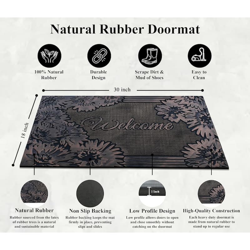 A1HC Welcome Rubber Pin Mat, Beautifully Copper Finished 18" X 30"
