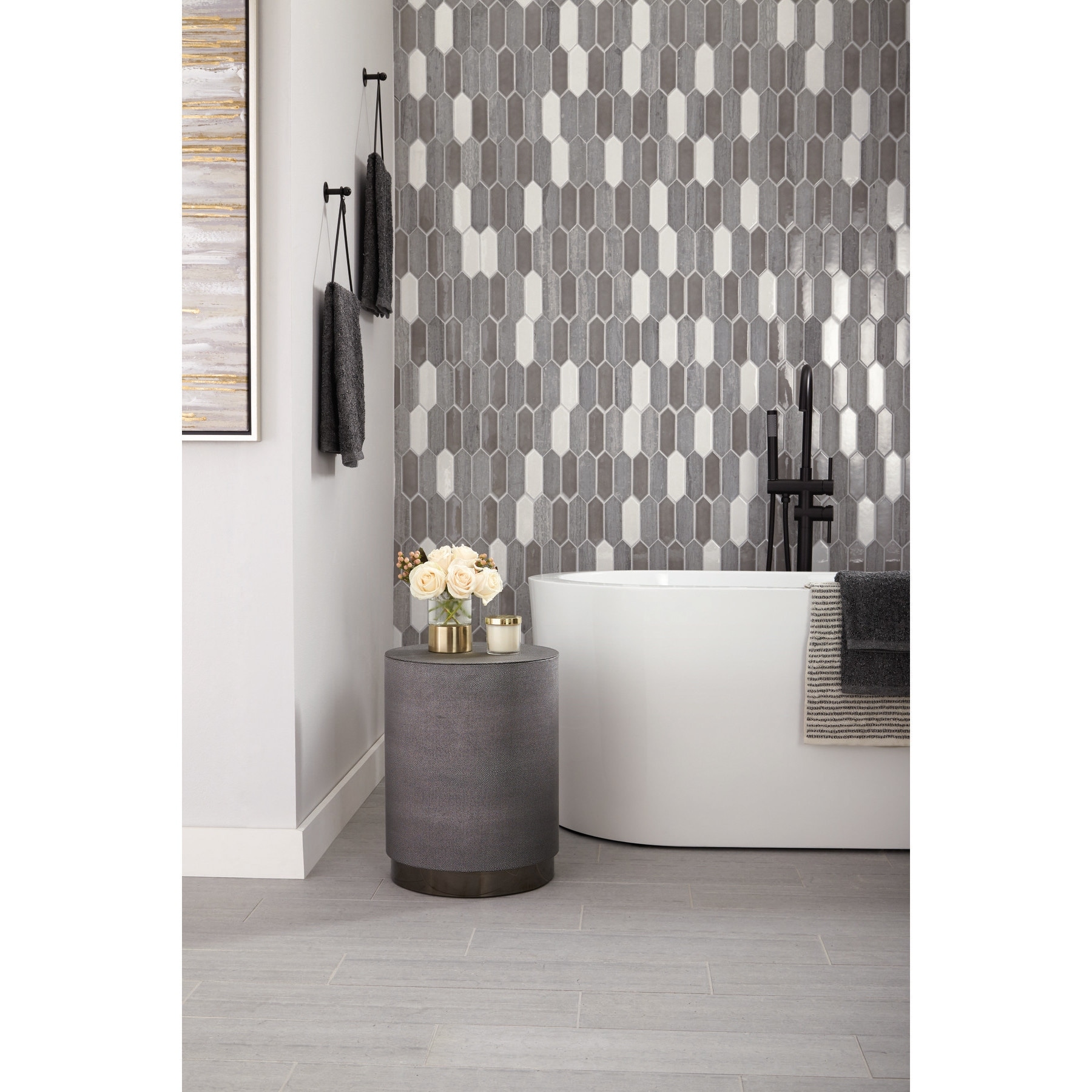 Daltile Dadblleafms1p Fonte 3 X 6 Marque Rain Drop Mosaic Wall Overstock 30302988