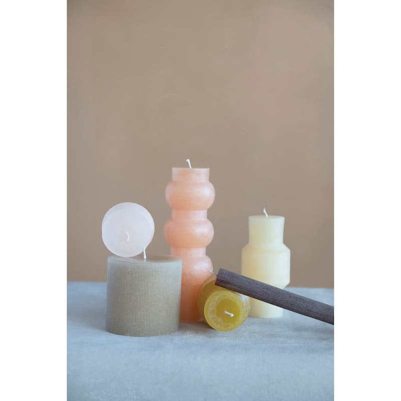 Unscented Pleated Pillar Candle