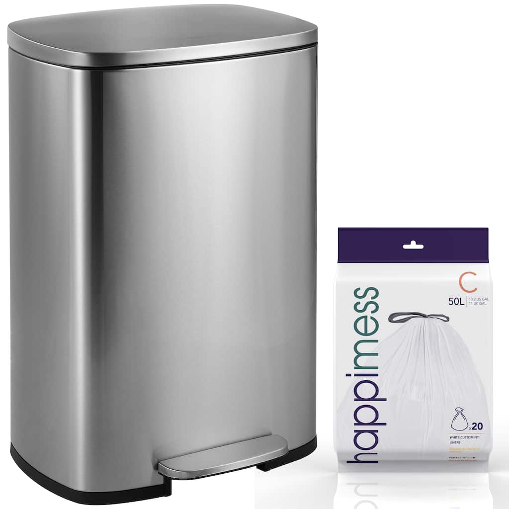 happimess 13-Gallon Trash Can with Soft-Close Lid and FREE Mini Trash Can