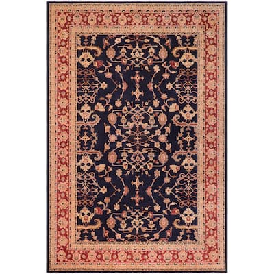 Boho Chic Ziegler Cherly Blue Red Hand-Knotted Wool Rug - 12'0'' x 16'1''
