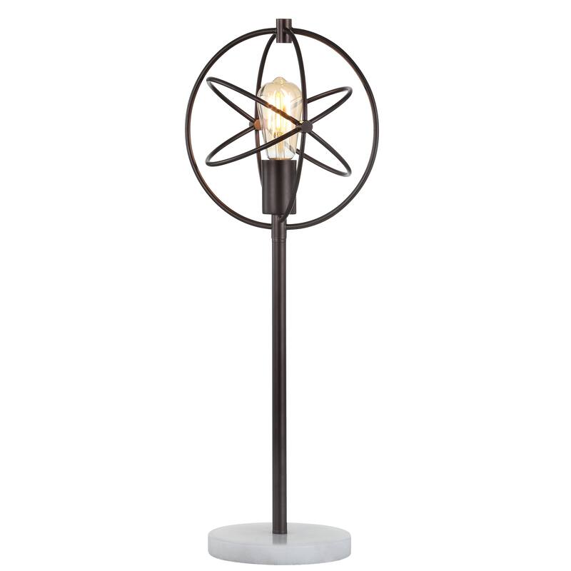 Ana Caged 26.5" Edison Bulb Metal/Marble Modern LED Table Lamp, Oil Rubbed Bronze by JONATHAN Y