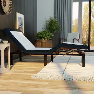 Twin XL Size Metal Adjustable Platform Bed Base with Zero Clearance and Wireless Remote