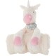 preview thumbnail 1 of 0, Mina Victory Plush Lines Unicorn Plush Toy with Blanket 7" x 17" Ivory Indoor Plush Animal - 7" x 17" Cream - 7" x 17"