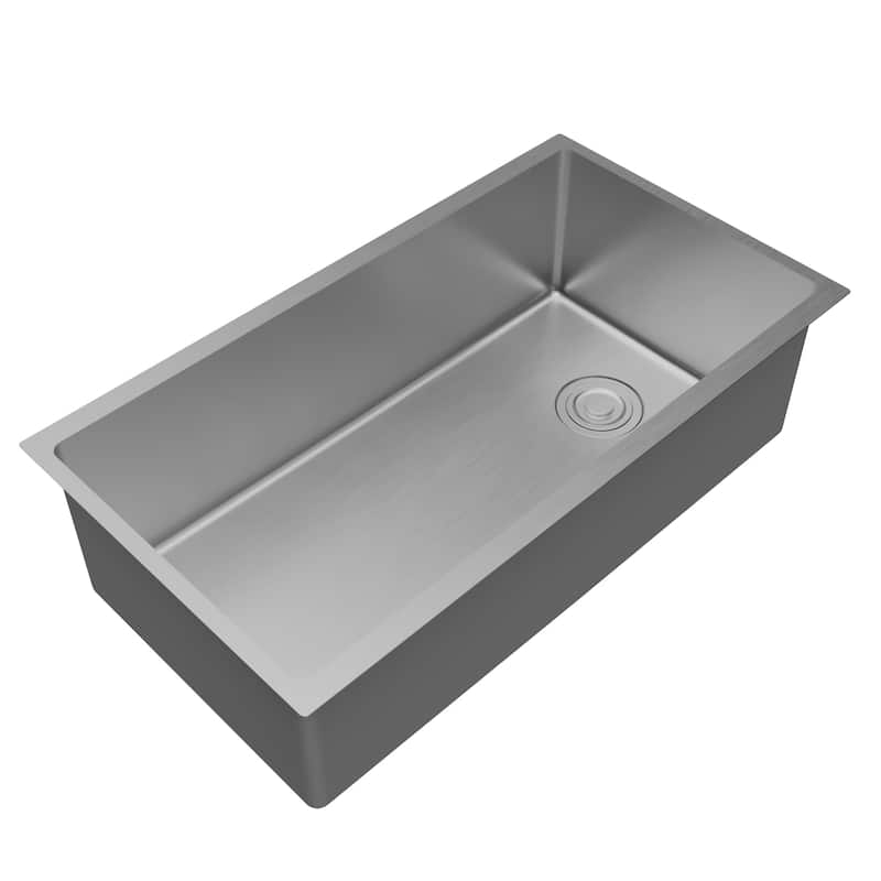 Karran Fusion Undermount 33-in x 18-1/4-in Stainless Steel Extra-Large Single Bowl Kitchen Sink