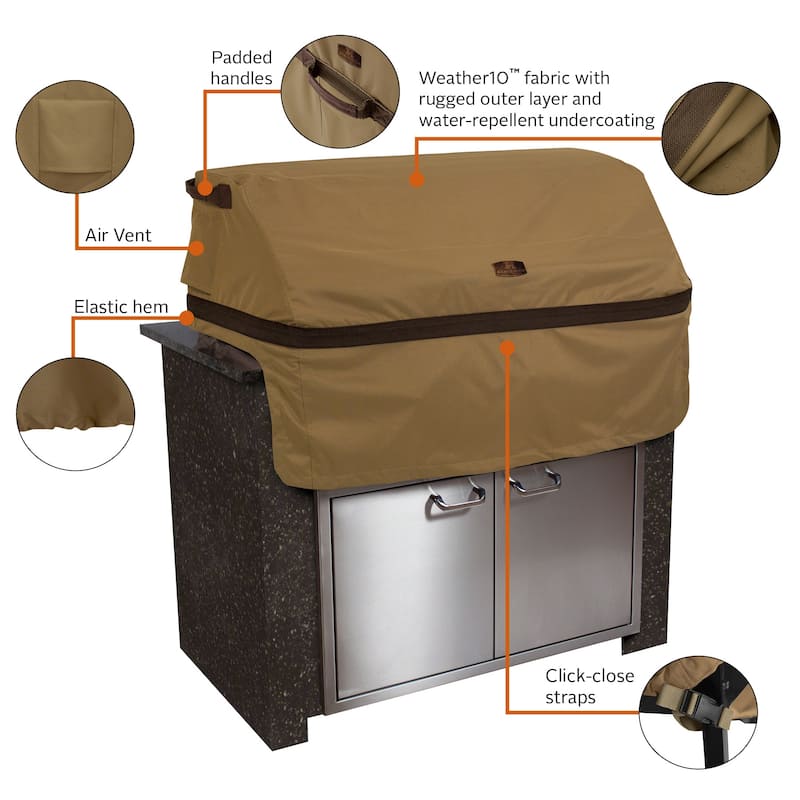 Classic Accessories Hickory Water-Resistant 37 Inch Built-In BBQ Grill Top Cover