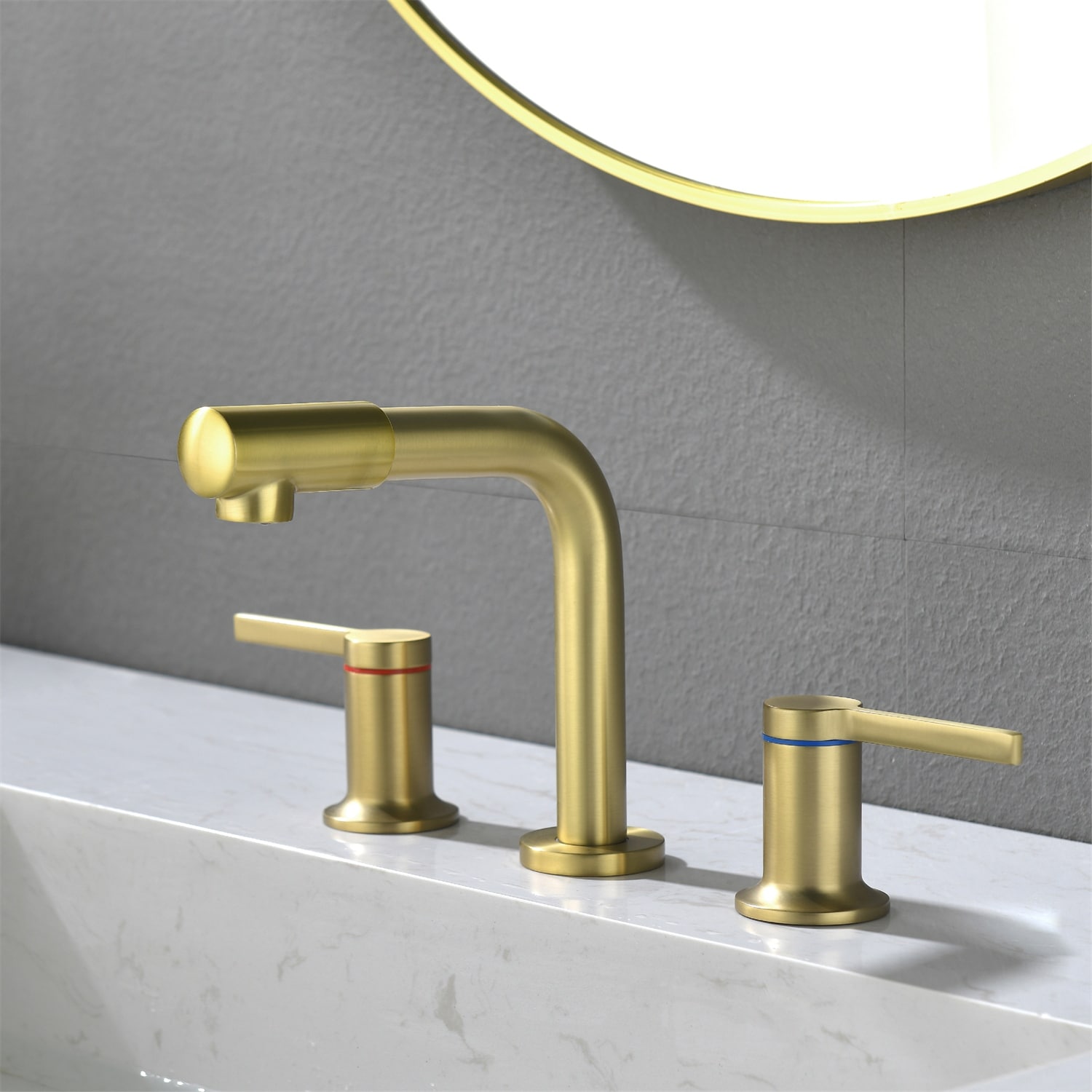 High-Quality Copper Brushed Gold Finish Bathroom Sink Faucet