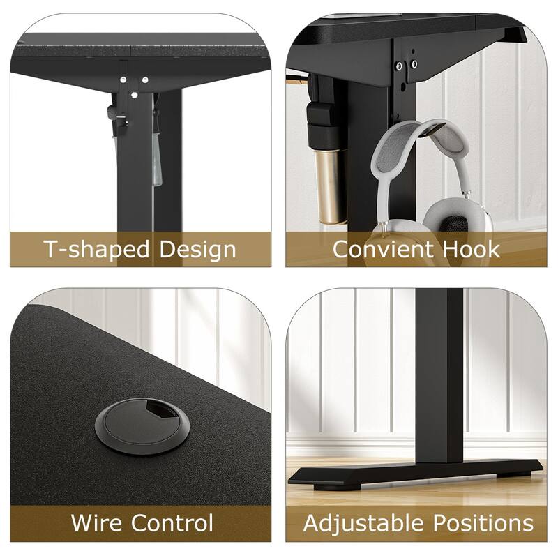 Javlergo Standing Desk, Adjustable Height Electric Sit Stand Up Down Computer Table, Ergonomic Rising Modern Lift Motorized