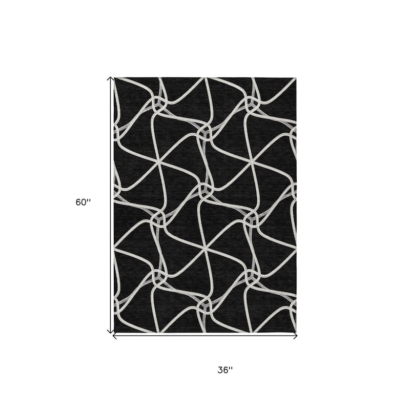 HomeRoots Geometric Contemporary Rectangle Outdoor Rug
