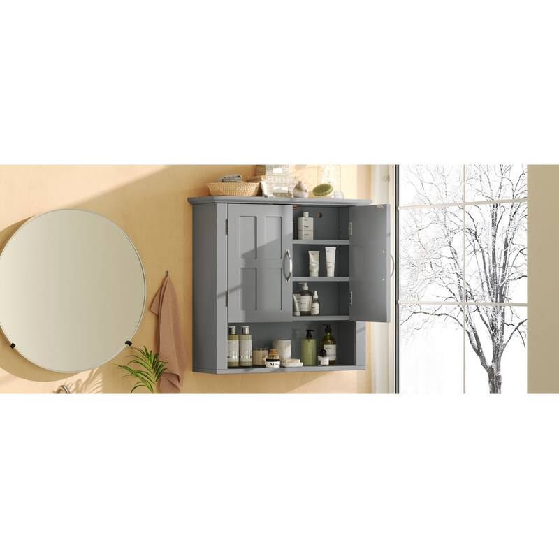 Bathroom Wall Storage Cabinet, Multi -functional Wall Mounted Cabinet with Adjustable Shelves, Medicine Cabinet
