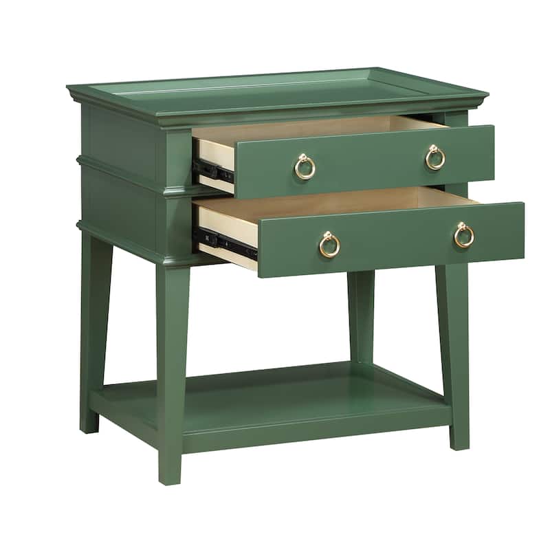 Collette 2-Drawer Tray Top Nightstand by Greyson Living