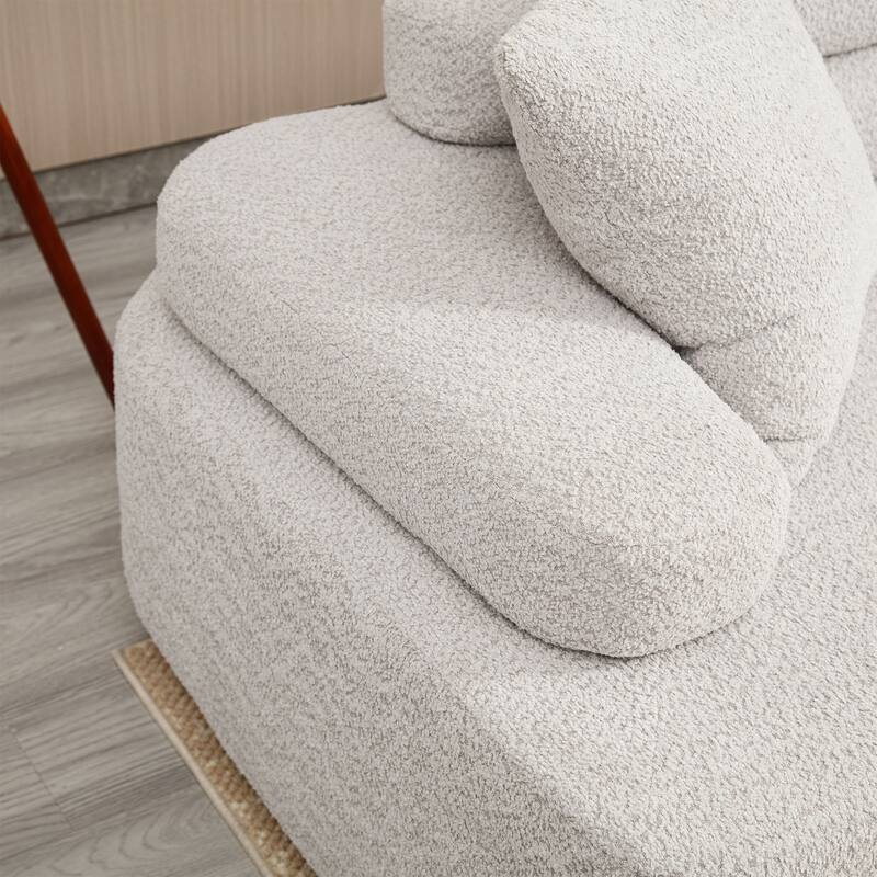 Frameless Sofa with Sponge Construction, ARC Armrests, No Assembly Required