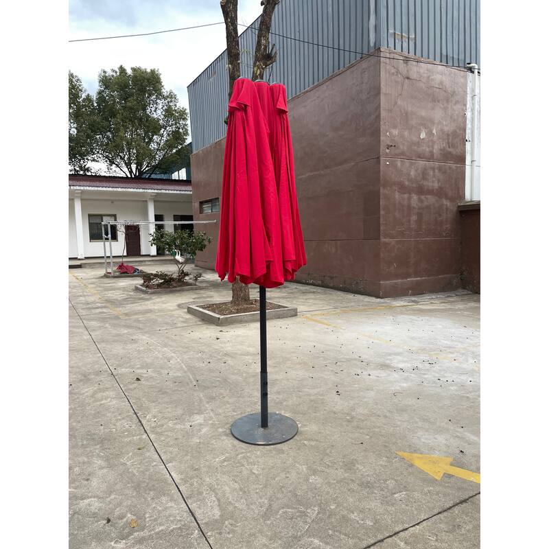 15Ftx9FtDouble-Sided Patio Umbrella Outdoor Market Table Garden Extra Large Waterproof Twin Umbrellas with Crank and Wind Vents