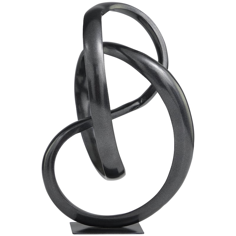 Aluminum Metal Abstract Decorative Sculpture - Dark Gray or Gold - Roche River Decor