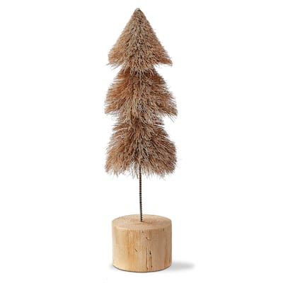 Sisal Christmas Tree Decorations for Tabletop or Mantel Small Taupe 12 inch - Brown