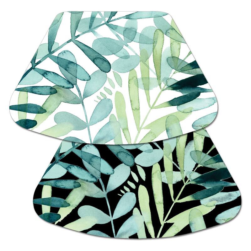 Reversible Wipe-clean Wedge Shaped Placemats Set of 4 - Gossamer Palms