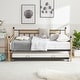 preview thumbnail 13 of 22, Twin Oak Legs & Steel Combination Daybed Bed Frame with Trundle Black - Twin
