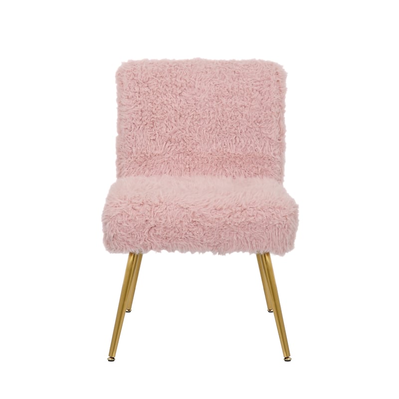 Porthos Home Gemma Dining Chairs, Plush Fabric, Gold Legs, Thick Seat
