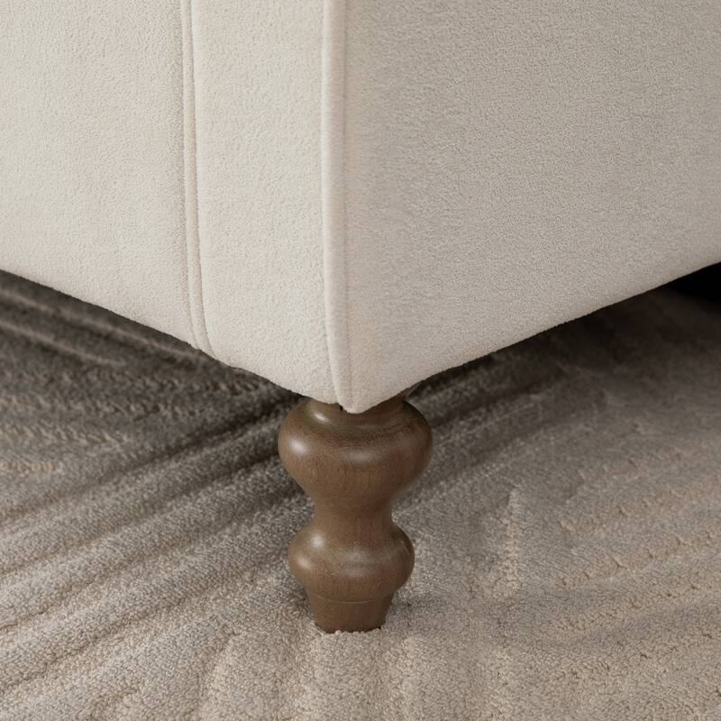 End of Bed Bench Storage Bench with Rubberwood Legs, Rustic Indoor Bench Ottoman Bench with Armrests