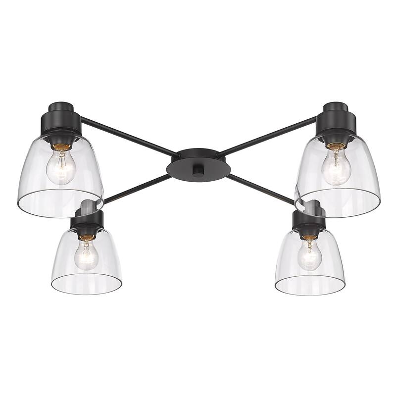 Golden Lighting Remy 4-light Flush Mount in Matte Black