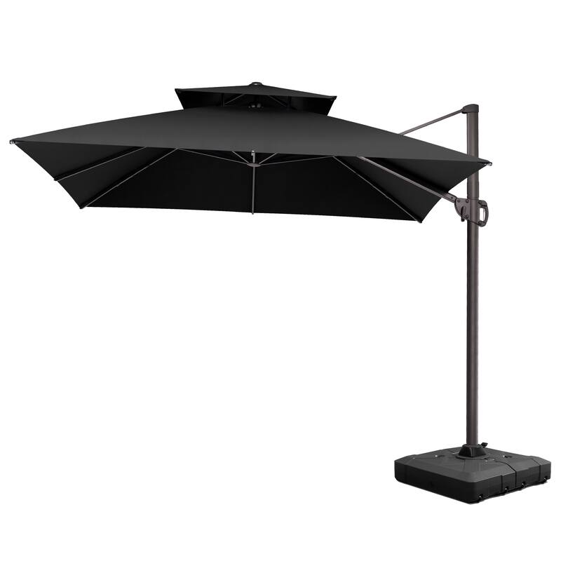 Pellebant Outdoor 10 FT Square Cantilever Patio Umbrella with Wheel Base
