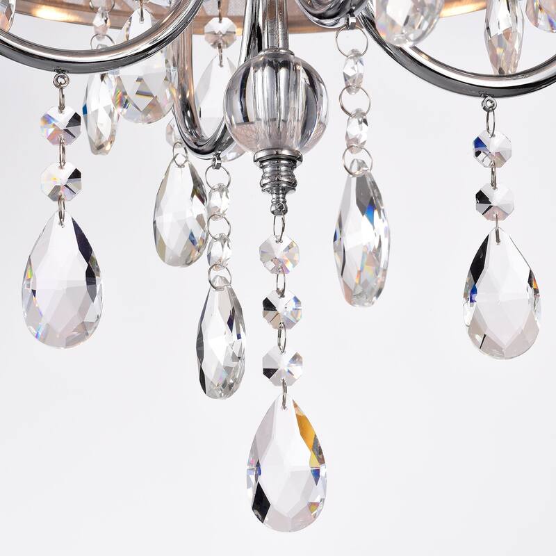 Modern 4-Light Chrome Vintage Drum Chandelier with Stainless steel Shade - 15.7X15.7