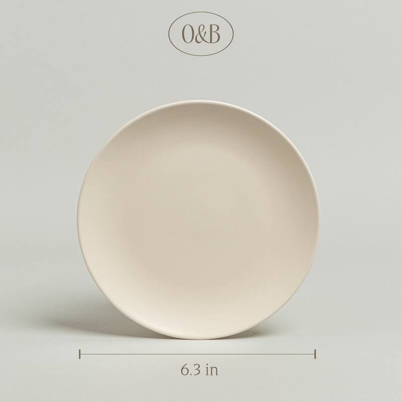 over&back Coupe Semi-Matte Stoneware Appetizer Plates, Set of 4