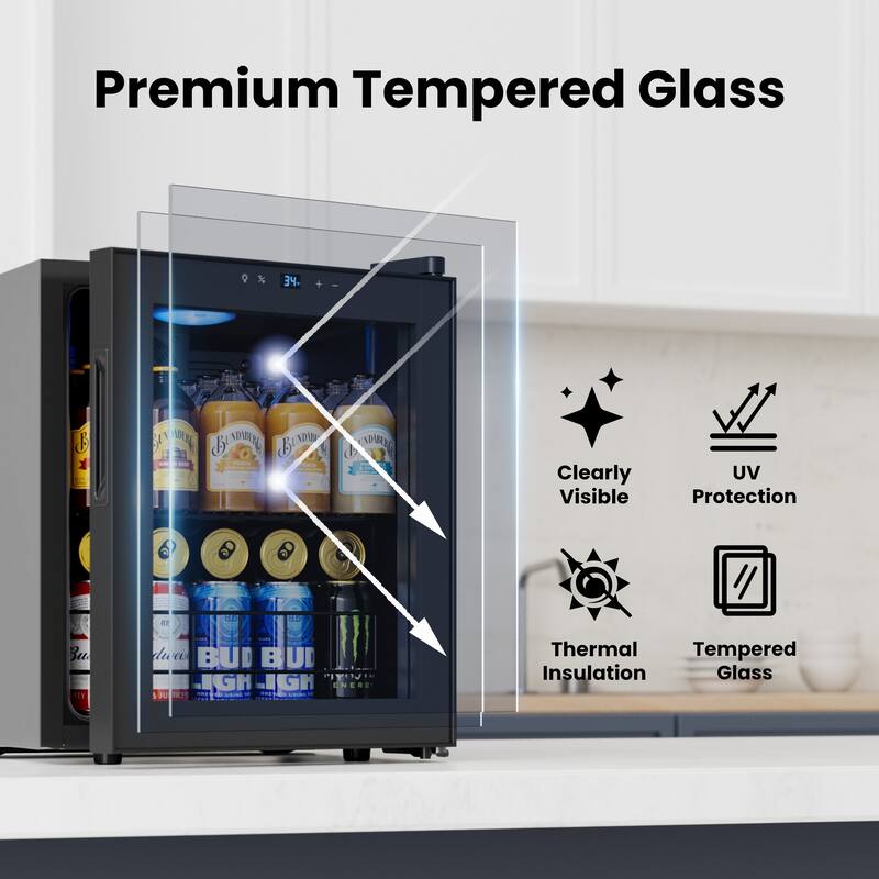 60-Can Beverage Cooler, Energy-Efficient Mini Fridge