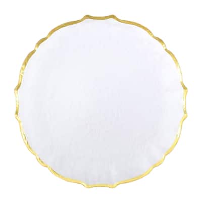 viva by VIETRI Baroque Glass White Service Plate/Charger