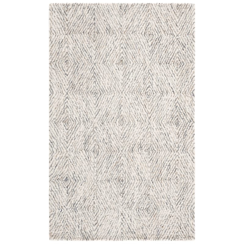 SAFAVIEH Handmade Ebony Herlaug Modern Wool Rug - 3' x 5' - Navy/Ivory