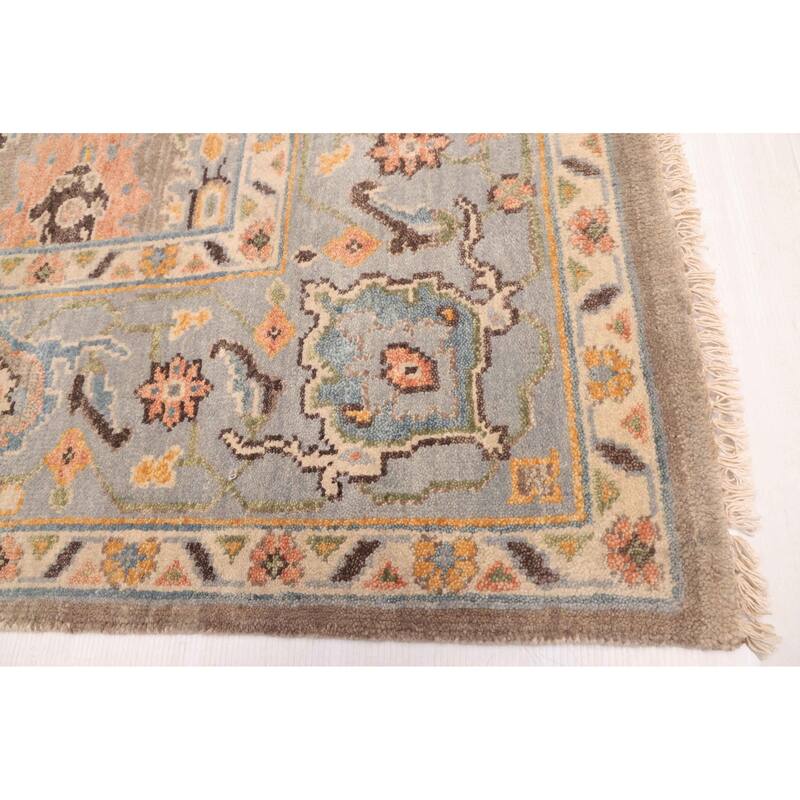 ECARPETGALLERY Hand-knotted Modern Oushak Taupe Wool Rug - 8'1 x 9'11