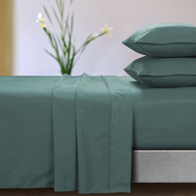 Super Soft Extra Deep Pocket Bed Sheet Set with Oversize Flat - Twin - Atlantic