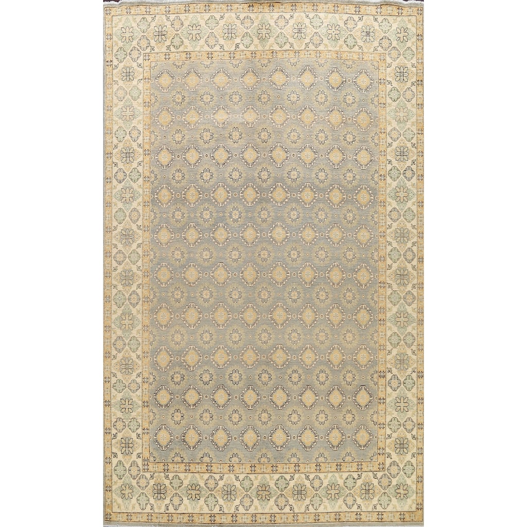 Geometric Khotan Oriental Area Rug Wool Hand-knotted Living Room Carpet - 9'0" x 11'6"