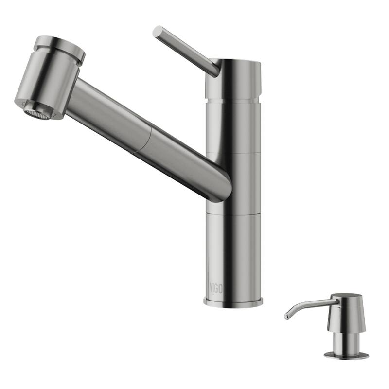VIGO Branson 9" H Single Handle Pull-Out Sprayer Kitchen Faucet