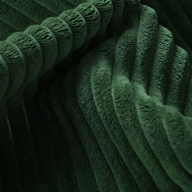 85.4" Modern Curved Corduroy Sofa in Dark Green with Pillows for Living Spaces
