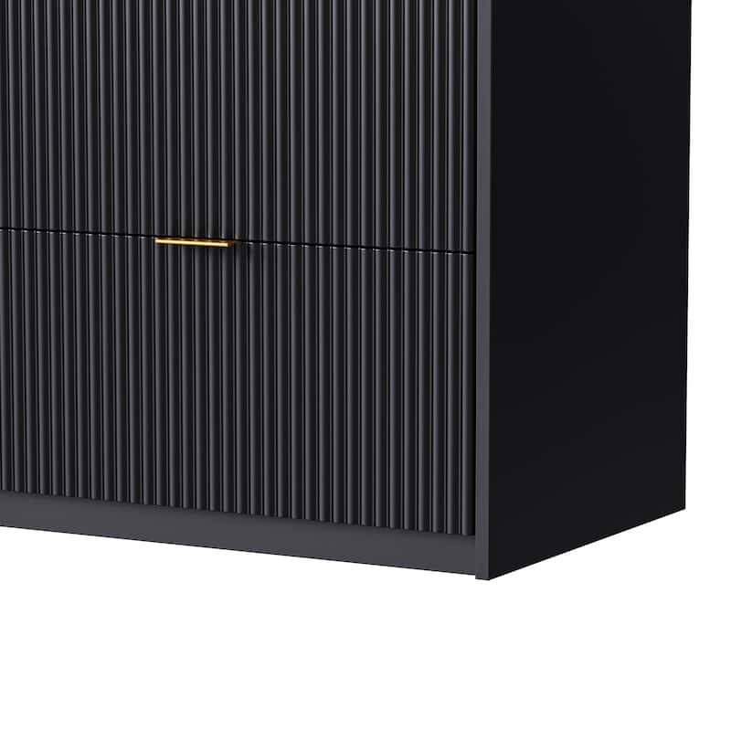 Large Entertainment Wall Unit w/ Large Storage Wall Mounted TV Stand w/ Open Bookshelf Media Cabinet for TVs Up to 70"